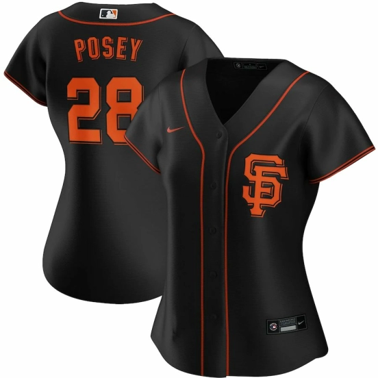 Women's Buster Posey Black Alternate 2020 Player Team Jersey