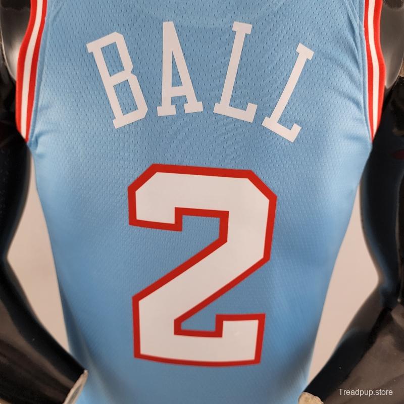 Chicago Bulls BALL#2 Blue NBA Jersey