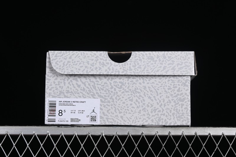 Nike Air Jordan 3 Retro Craft Ivory Sneakers - FJ9479-100
