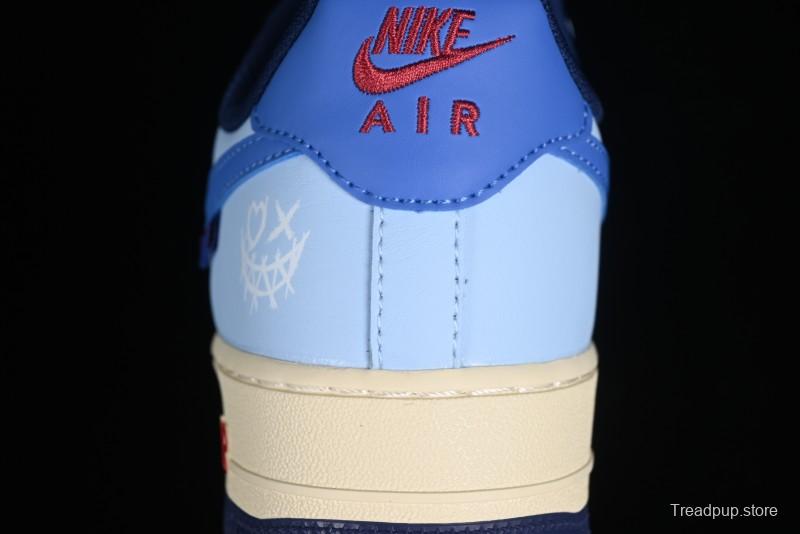 Nike Air Force 1 '07 Low Custom Casual Sneakers "Joker Red" with Full-Length Hexagonal Air Cushion - XL2402-333