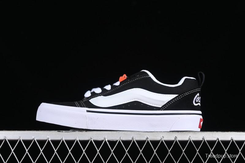 Vans Classics Knu Skool Coca-Cola Collaboration Black White Embroidery Chunky Tongue Sneakers - VN0009QC6BTI