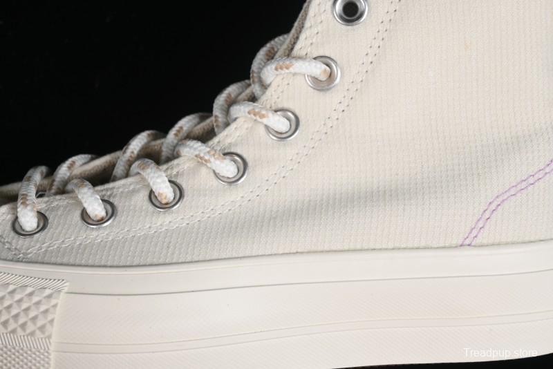 Converse Chuck All Star Lift Platform Utility White High Top Breathable Canvas Casual Shoes - A08767C