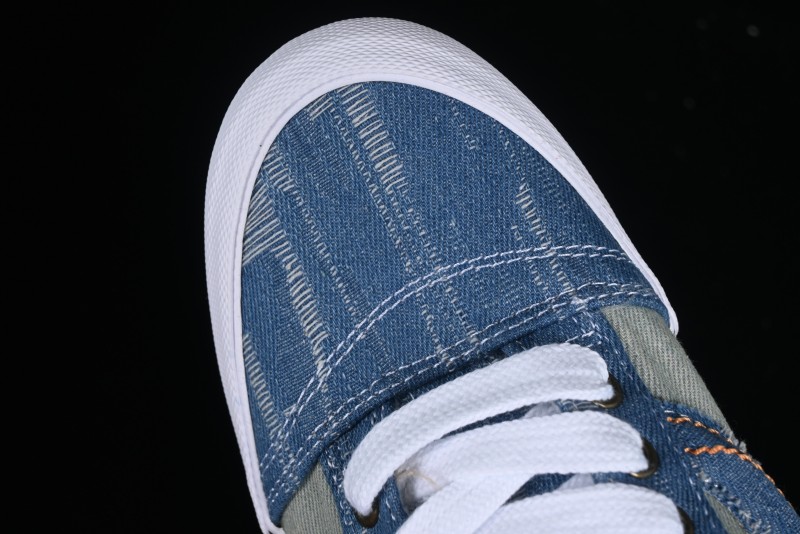 Vans Classics Knu Skool Washed Denim Distressed Vintage Chunky Tongue Skate Shoes - VN0009QCBLK