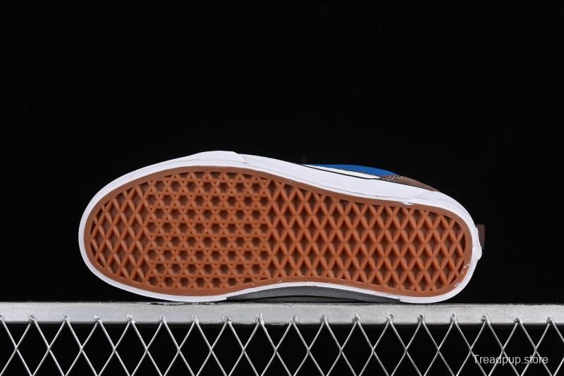 Vans Classics Knu Skool White Blue Brown Colorblock Chunky Tongue Skate Shoes - VN0009QCDMV