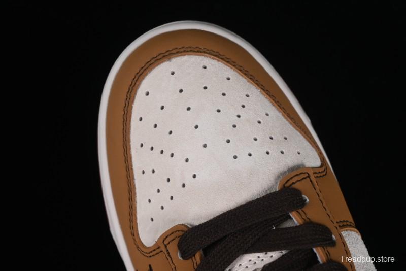 Nike SB Dunk Low LV Collaboration - Brown Black Monogram Anniversary High-End Custom Low-Top Casual Skate Shoes - DQ1098-342