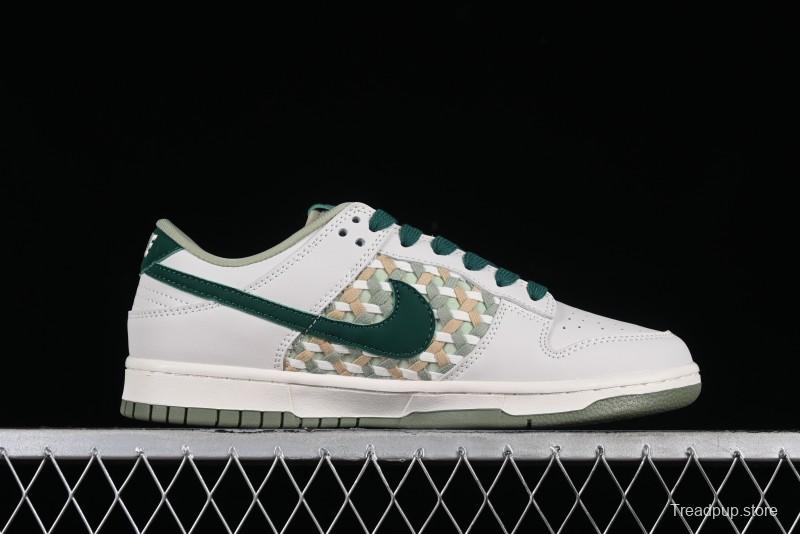 Nike SB Dunk Low UN Collaboration - White Green Swoosh Anniversary Custom Low-Top Casual Skate Shoes - DQ1098-359