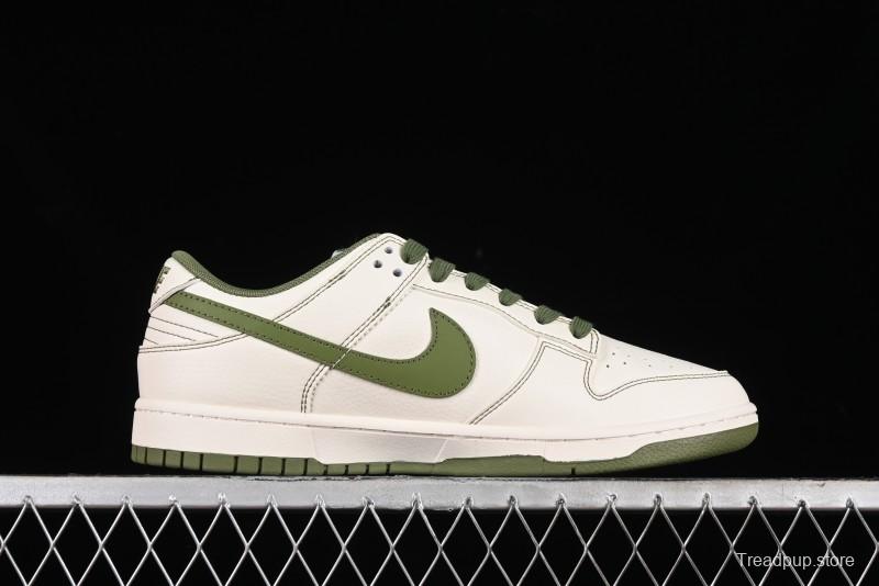 Nike SB Dunk Low Supreme Collaboration - Military Green Double Swoosh Anniversary Custom Low-Top Casual Sneakers - XX2025-319