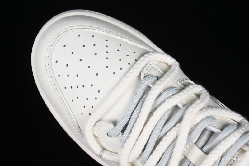 Nike SB Dunk Low LV Collaboration Strap White Grey Check Anniversary High-End Custom Low-Top Casual Skate Shoes - SJ2068-245