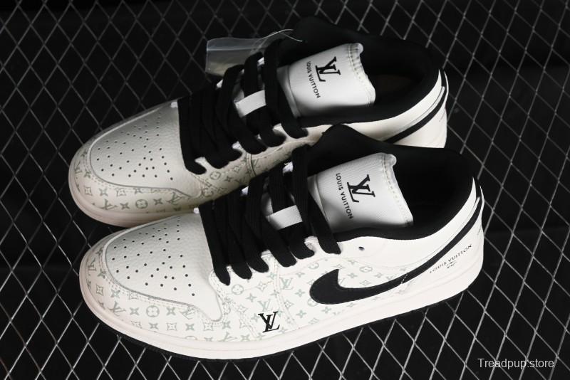 Nike Air Jordan 1 Low LV Collaboration - Printed Knight High-End Custom Low-Top Culture Basketball Shoes SJ9950-005