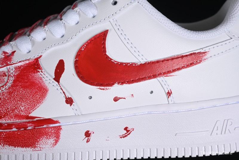 Nike Air Force 1 '07 Low Casual Sneakers with Anime Graffiti Style Crime Scene Design - 315122-211