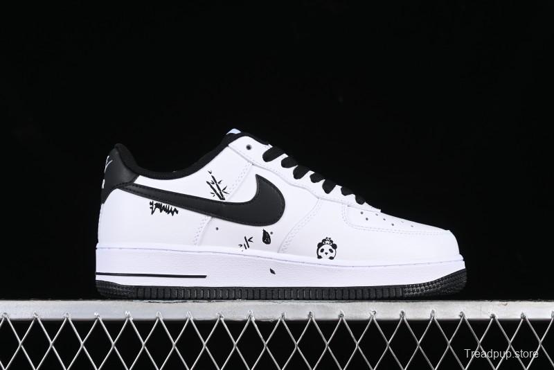 Nike Air Force 1 '07 Low Casual Sneakers with Black and White Graffiti Panda Design - DH7561-222