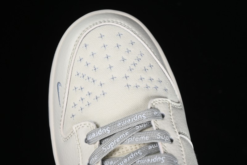 Nike SB Dunk Low Supreme Collaboration - Beige Canvas Anniversary High-End Custom Low-Top Casual Skate Shoes - BB6698-514
