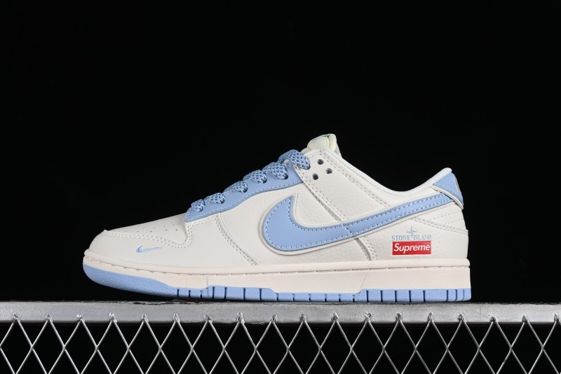 Nike Supreme x SB Dunk Low Stone Island Collaboration - Azure Starry Sky Anniversary High-End Custom Low-Top Casual Sneakers - BB9866-001
