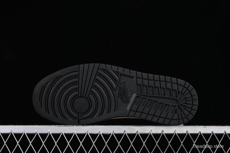 Nike Travis Scott x Fragment Design x Air Jordan 1 Low OG SP AJ1 LV Classic Black Gold Low-top Casual Sneakers - SJ2068-103