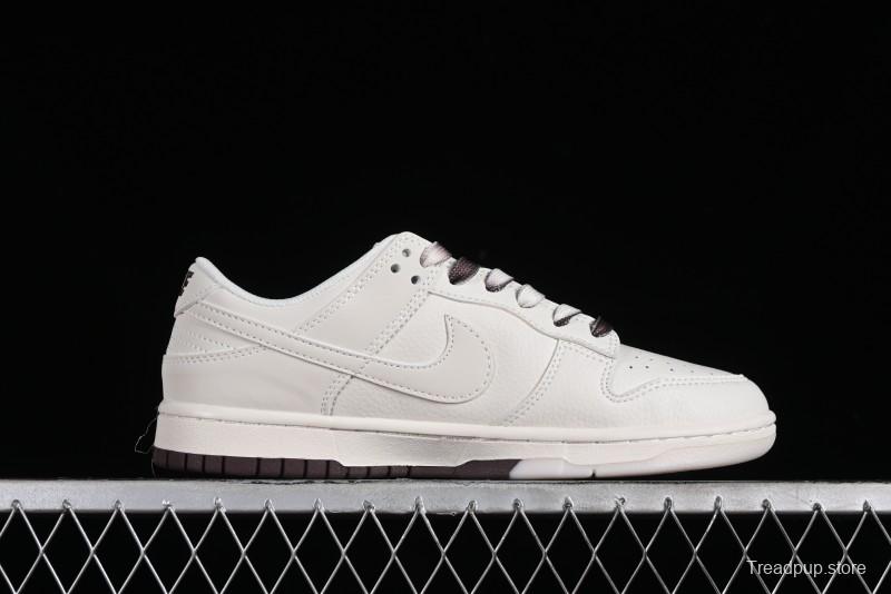 Nike SB Dunk Low Supreme Collaboration - White Brown Two-Tone Anniversary High-End Custom Low-Top Casual Sneakers - BB8657-106