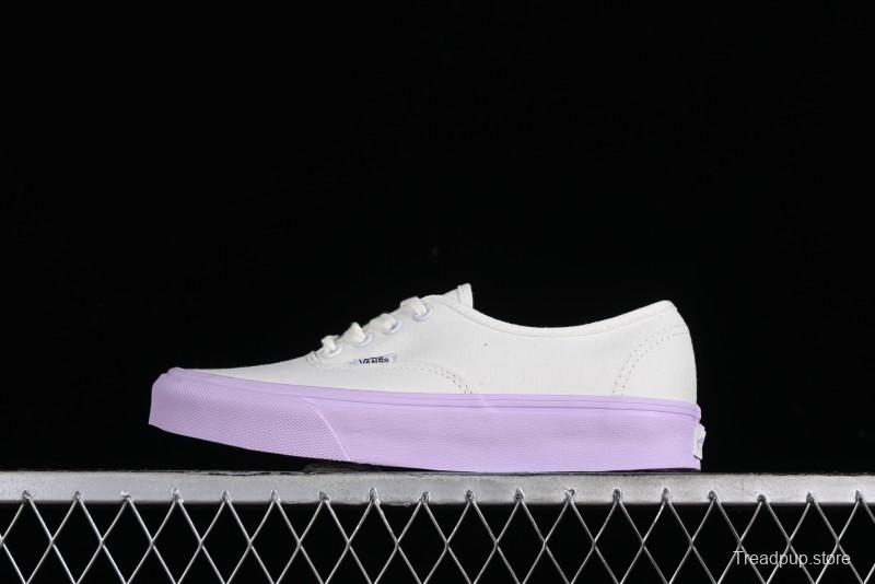 Vans Authentic White Purple Canvas Skate Shoes - VN0009PVCGX