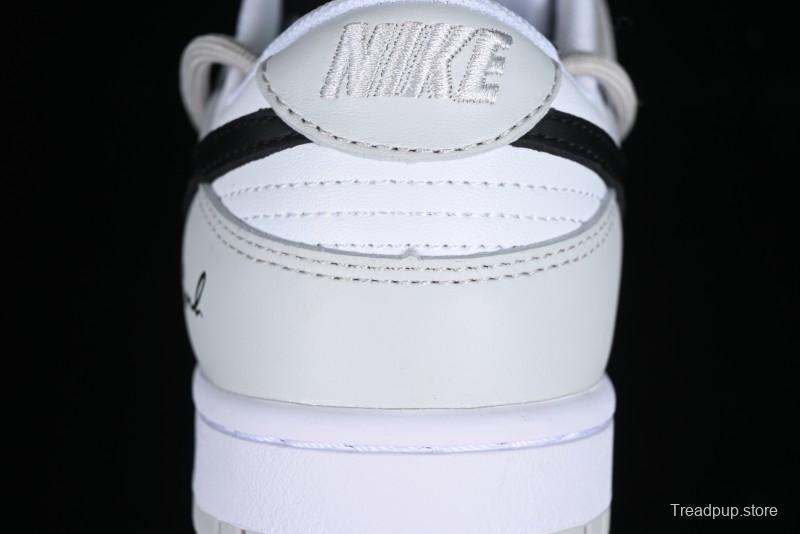Nike Dunk Low Leather Letter High Street Deconstructed Black Grey SB Strap Low Top Casual Sneakers - DV0831-101