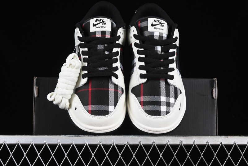 Nike SB Dunk Low Supreme Plaid Colorway Low-Top Casual Skateboarding Shoes - SP1098-071