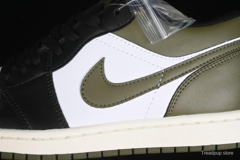 Nike Air Jordan 1 Low "Medium Olive" Retro Casual Sneakers - 553558-092