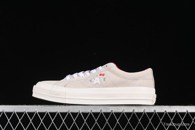 Converse One Star x Hello Kitty Low Top Casual Sneakers with Crystal Outsole and Replaceable Laces - 162937C