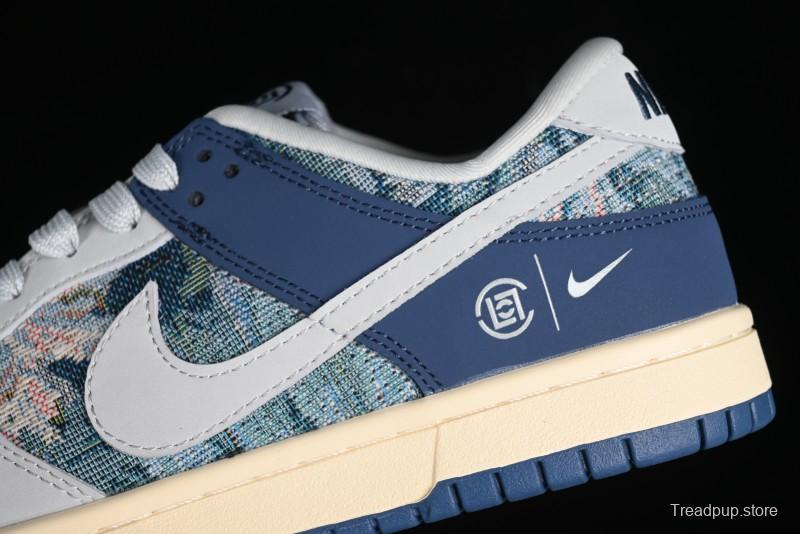 Nike SB Dunk Low CLOT Collaboration - Gray Blue Knit Anniversary Custom Low-Top Casual Skate Shoes - JH8310-950