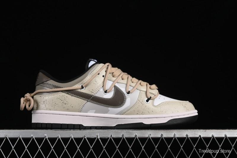 Nike Dunk Low Panda Prank Summer Theme Love Khaki Pudding Milk Tea SB Strap Low-Top Casual Sneakers - CW1590-100