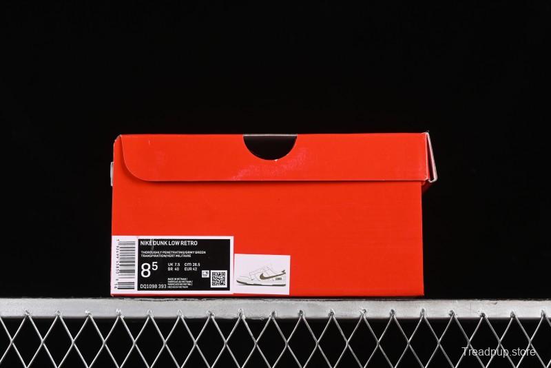 Nike SB Dunk Low Supreme Collaboration - Off White Dark Green Check Anniversary High-End Custom Low-Top Casual Skate Shoes - DQ1098-393