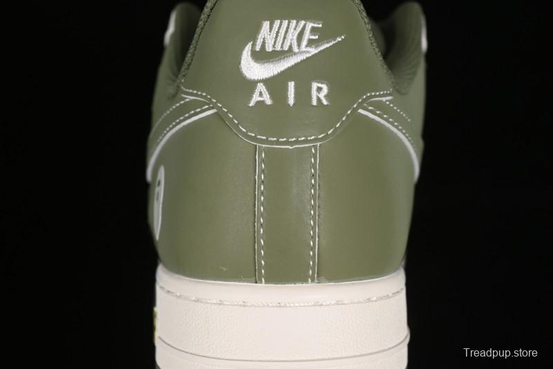 Nike Air Force 1 '07 Low Bape Collaboration - Dark Green Grey Low Top Casual Sneakers BB6566-205