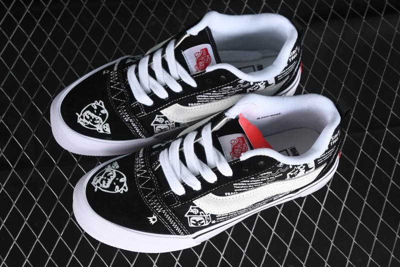 Vans HIRONO x Vans Knu Skool Bubble Mart Xiao Ye Graffiti Low-Top Casual Skate Shoes - VN0009QWFGI