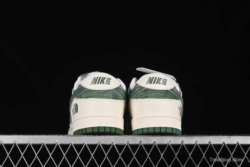 Nike SB Dunk Low The North Face Collaboration - Pig Leather Green Swoosh Anniversary Custom Low-Top Casual Skate Shoes - DQ1098-511