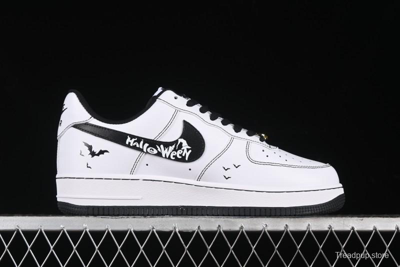 Nike Air Force 1 '07 Low Casual Sneakers with Black and White Hand-Drawn Anime Design - CT2585-100