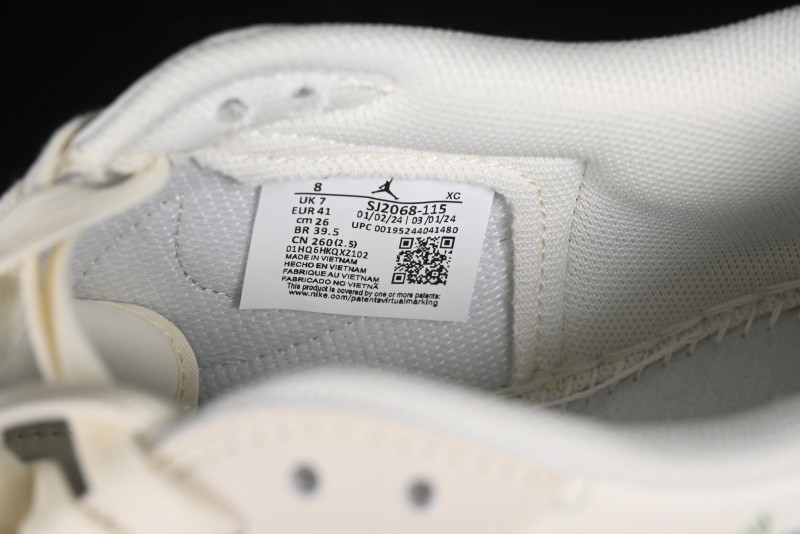 Nike Travis Scott x Fragment Design x Air Jordan 1 Low OG SP AJ1 Retro Sneakers with Reverse Swoosh - SJ2068-115