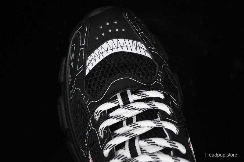 Dior Chrono Round Toe Lace-Up Lifestyle Casual Running Sneakers - 6865 WHITE BLACK