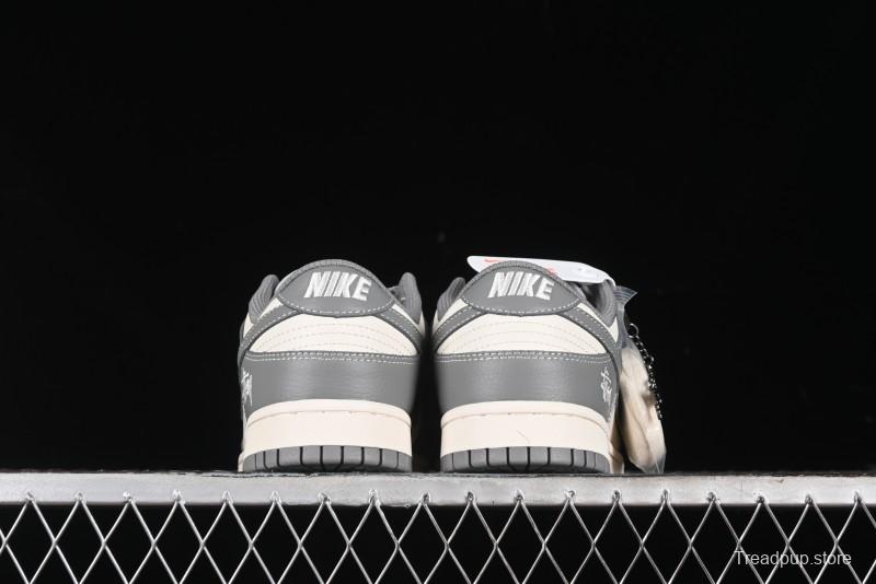 Nike SB Dunk Low Stussy Collaboration - Midnight Grey Anniversary Custom Low-Top Casual Skate Shoes - BB9898-007