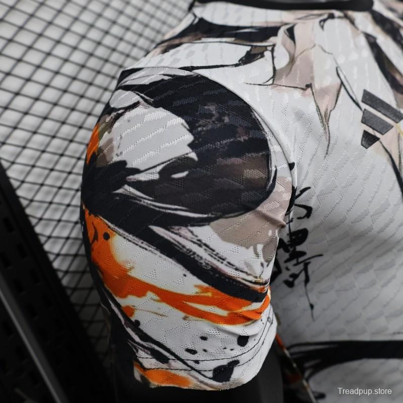 Player Version 2025 Japan White with Abstract Ink Splash Jersey