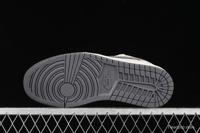 Nike Air Jordan 1 Low LV Collaboration Print Off-White Retro Basketball Shoes - WG8850-010