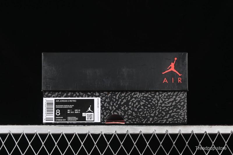 Nike Air Jordan 3 Retro Basketball Shoes in Midnight Black - CT8532-001