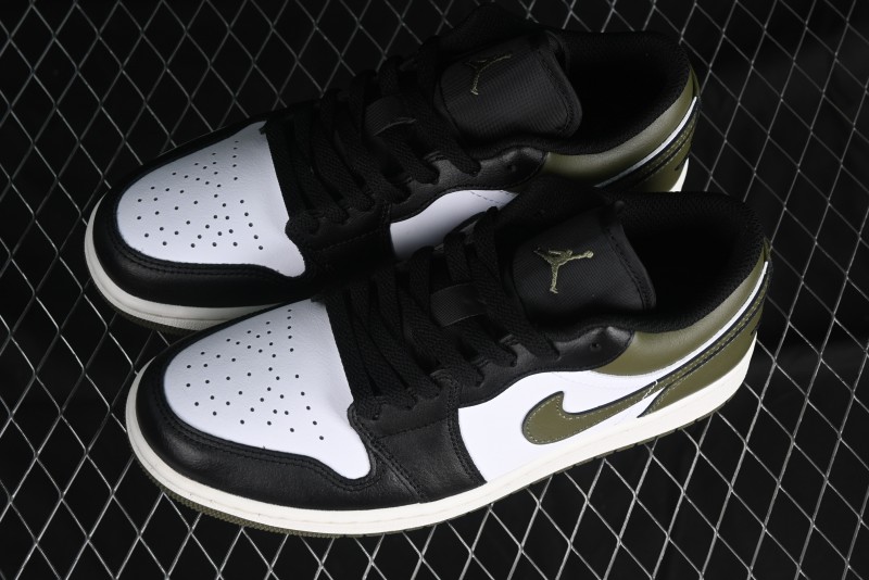 Nike Air Jordan 1 Low "Medium Olive" Casual Sneakers - 553558-092