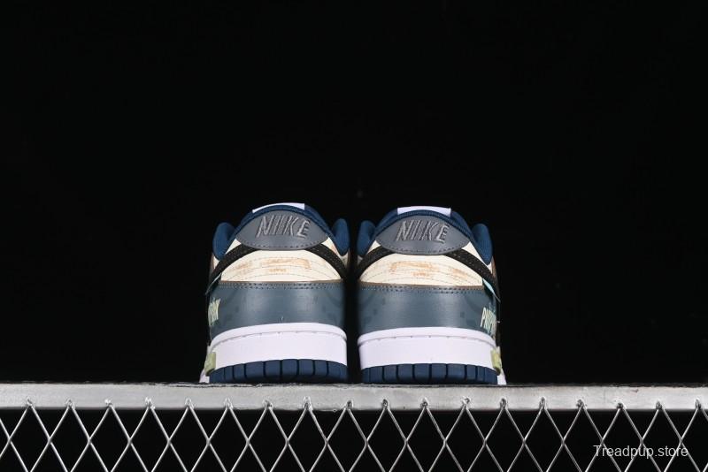 Nike Dunk Low Panda Prank Nautical Era Exploration Wave Low Top Casual Sneakers - DD1391-400