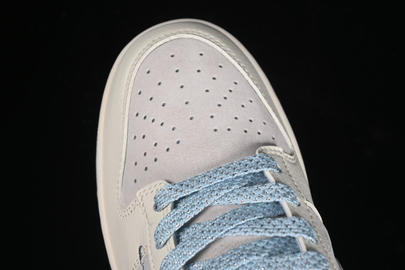Nike SB Dunk Low Stussy Collaboration - Double Swoosh Ice Blue Anniversary Custom Low-Top Casual Skate Shoes - XX2026-101