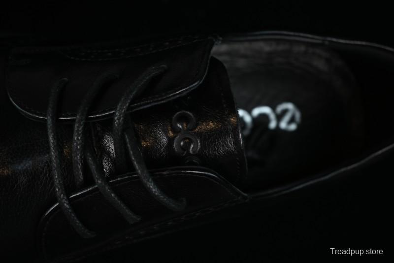 Ecco Block Brogue Business Derby Round Toe Genuine Leather Dress Shoes - 63667201001