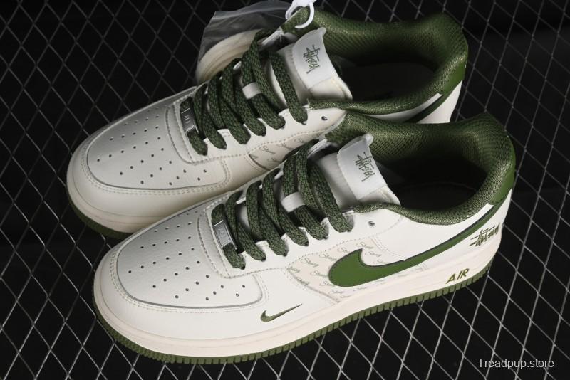 Nike Air Force 1'07 Low Stussy Collaboration - White Mint Green Low-Top Casual Sneakers - XZ3328-003