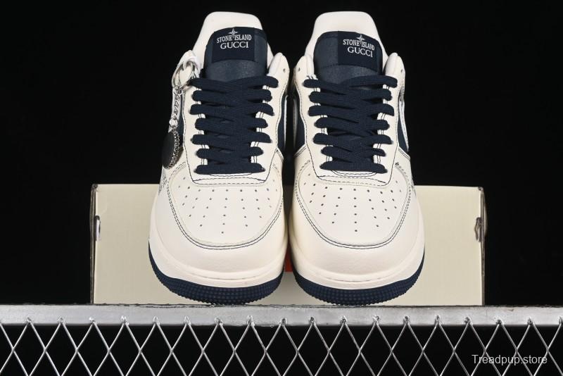 Nike Air Force 1 '07 Low Gucci Stone Island Collaboration - Off White Graphite Low-Top Casual Sneakers - KK1988-013