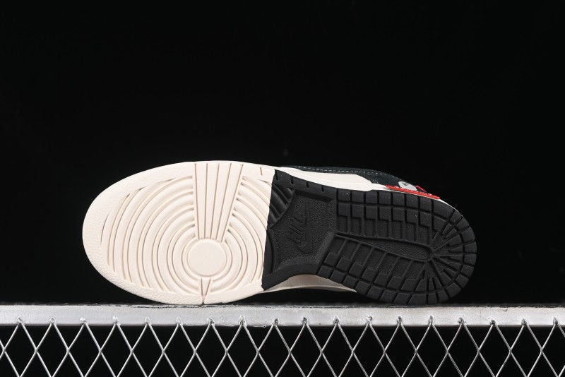 Nike SB Dunk Low Stussy Collaboration - Black White Marking Line Anniversary High-End Custom Low-Top Casual Sneakers - BB9898-008