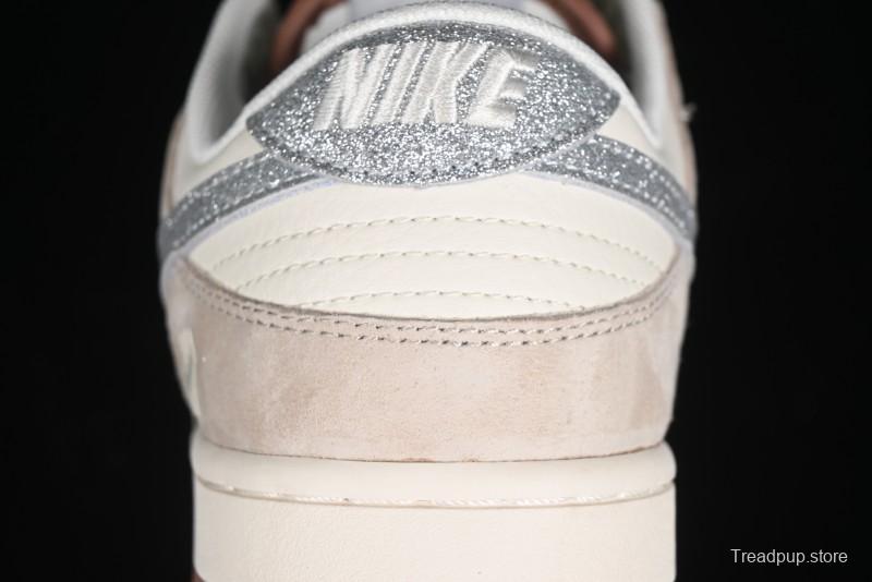 Nike SB Dunk Low UN Collaboration - Light Brown with Silver Swoosh Anniversary High-End Custom Low-Top Casual Sneakers - CF3688-013