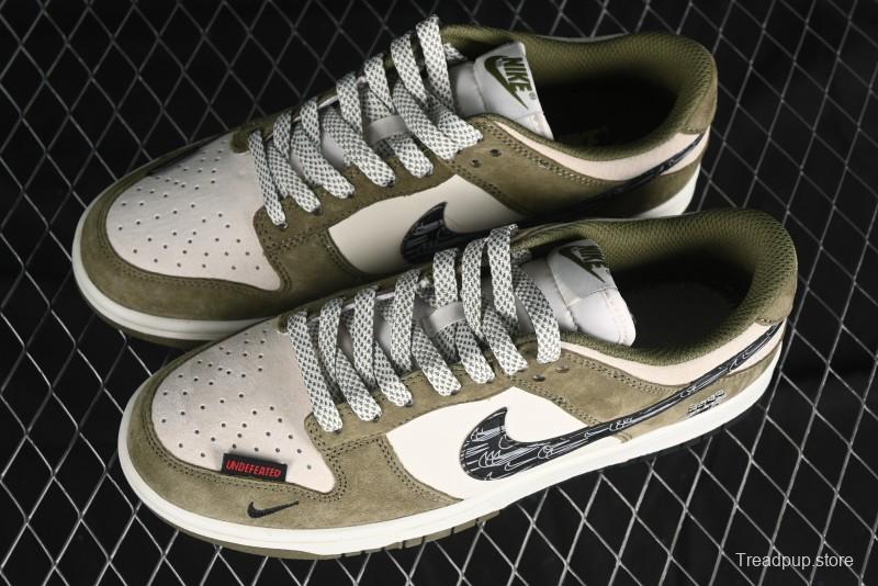 Nike SB Dunk Low UN Phantom Military Green Black Swoosh Anniversary Custom Low-Top Casual Skate Shoes - DJ2024-037