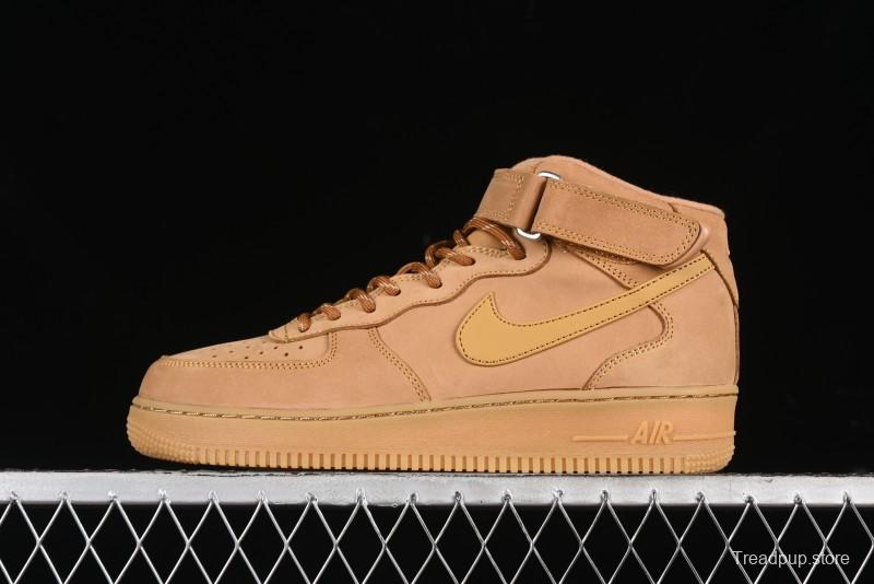 Nike Air Force 1 '07 Mid Suede Casual Sneakers in Wheat - DJ9158-200