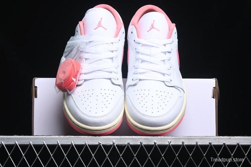 Nike Air Jordan 1 Low AJ1 White Pink Low-Top Casual Sneakers - DC0774-109