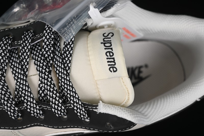 Nike Air Force 1 '07 Low Stone Island x Supreme Collaboration - Off-White Black Heel Casual Sneakers - BB1616-307