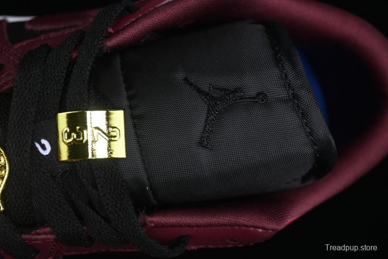 Nike Air Jordan 1 Low AJ1 Black Wine Red Metallic Wings DB6491-600